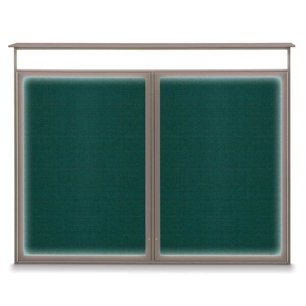 United Visual Products Single Door Enclosed Indoor Letterboard UV1124SD3036-SATIN-BLUE - main
